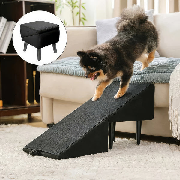 犬用スロープ兼スツール 2-in-1|ベッド・ソファへの昇り降りを安全に