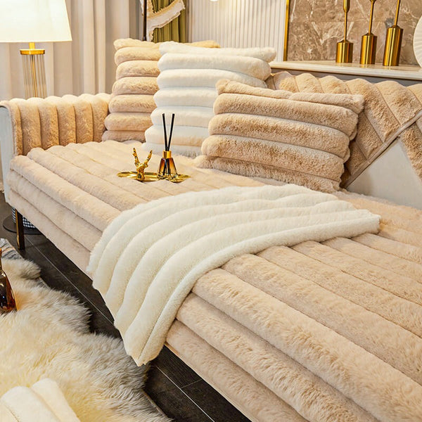 Copridivano Morbido a righe Antiscivolo