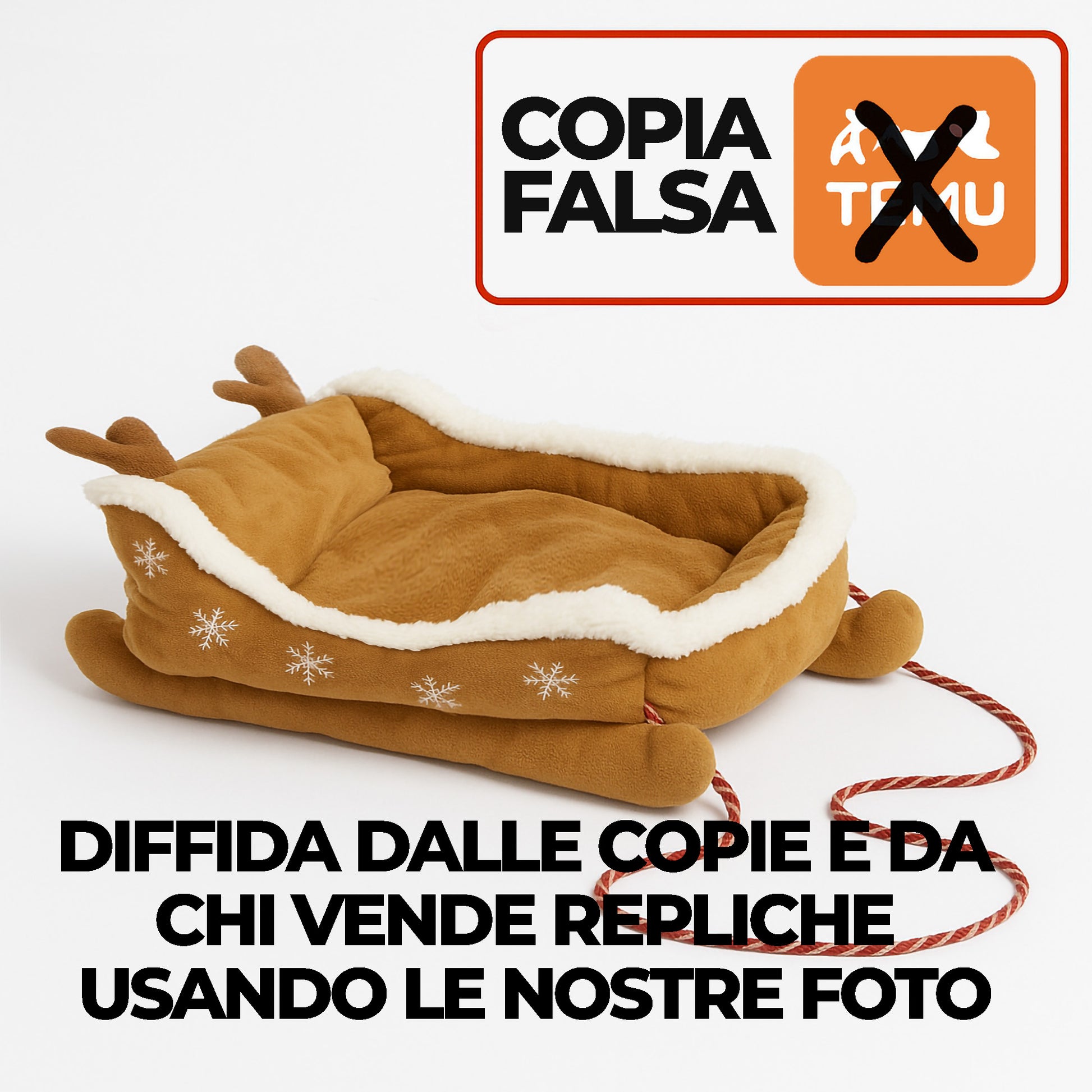 Cuccia Festiva a Forma di Slitta di Natale per Cani - FidoSit