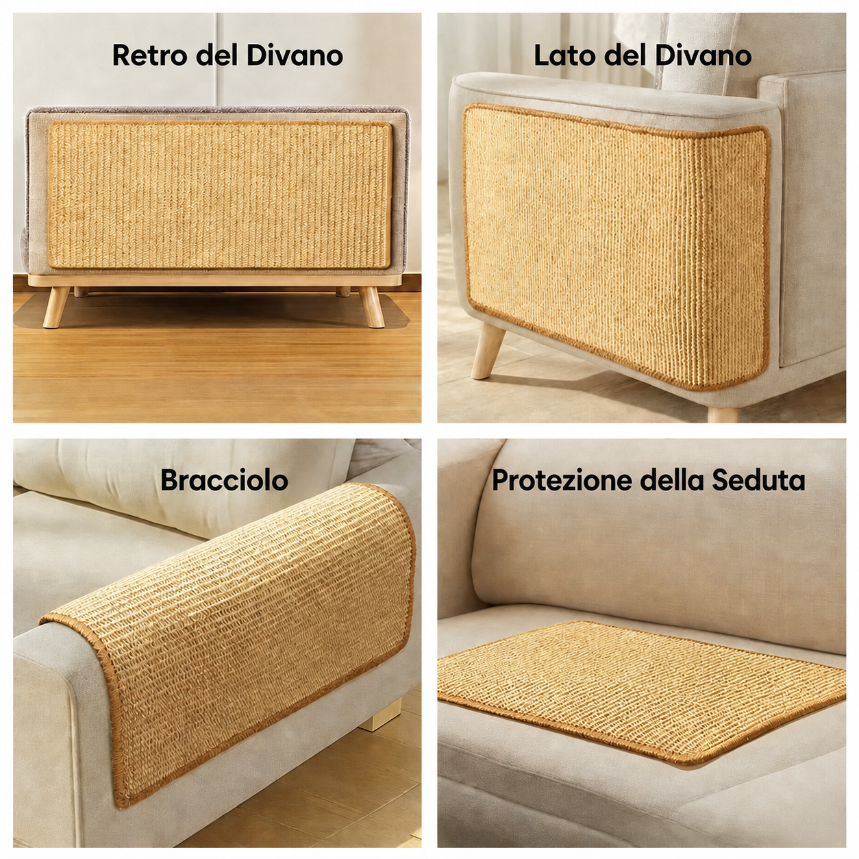Tappetino Tiragraffi in Sisal Protezione Divano - FidoSit