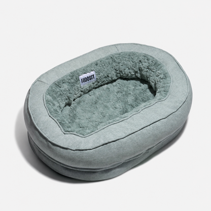 Plush Green Donut Dog Bed