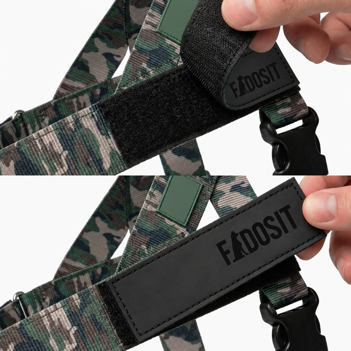 FidoSit adjustable dog harness in Green Camo, product photo 2