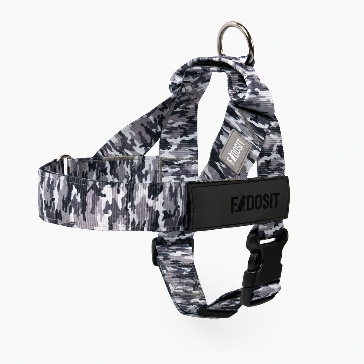 FidoSit adjustable dog harness in Grey Camo, product photo 1