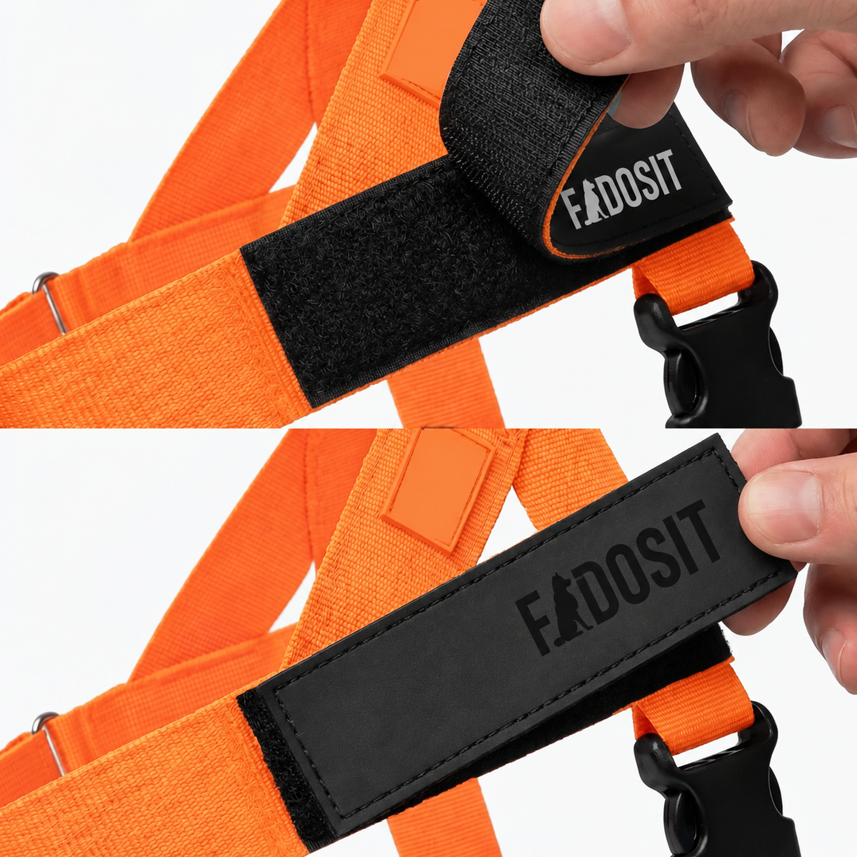 FidoSit adjustable dog harness in Hi-Vis Orange, product photo 2