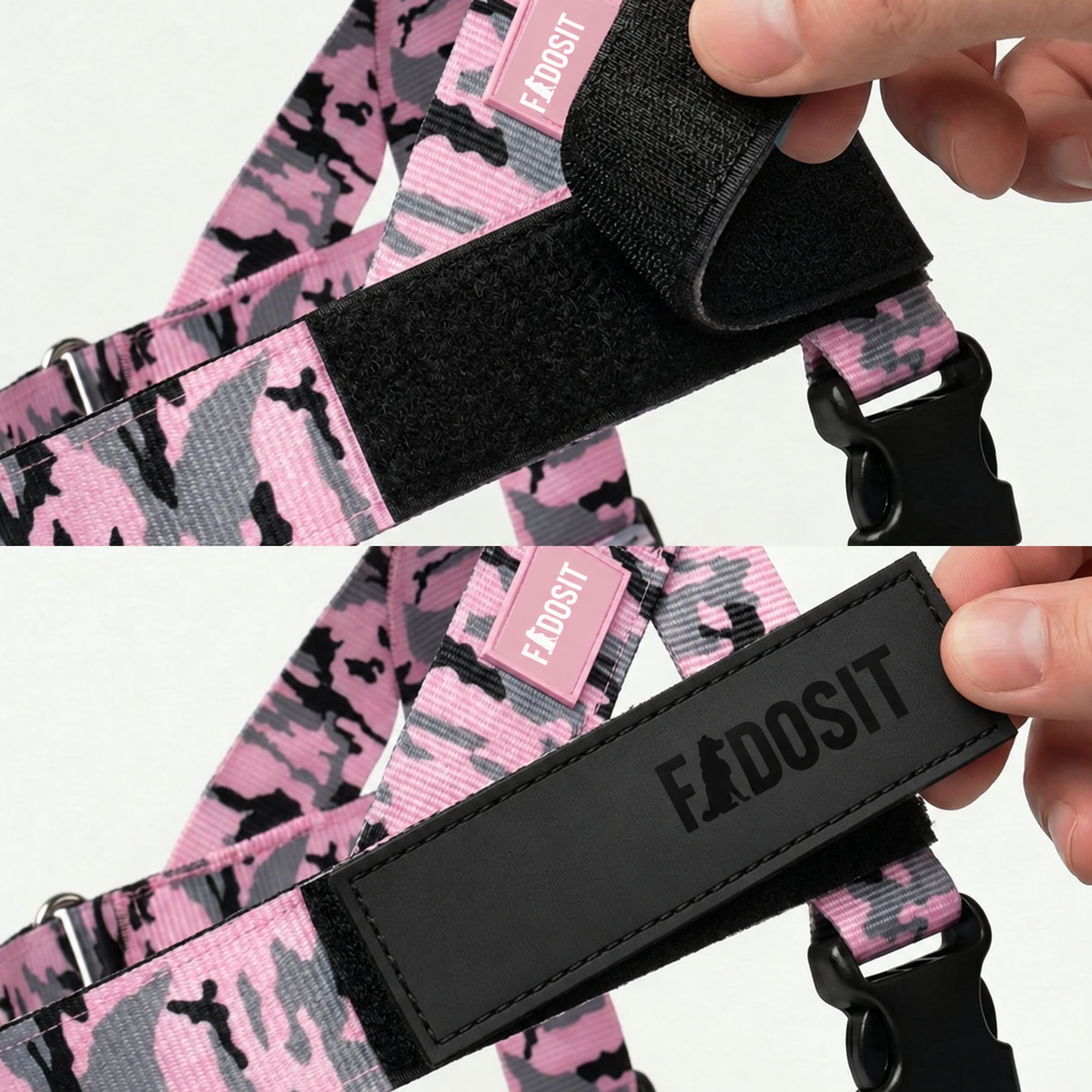 FidoSit adjustable dog harness in Pink Camo, product photo 2
