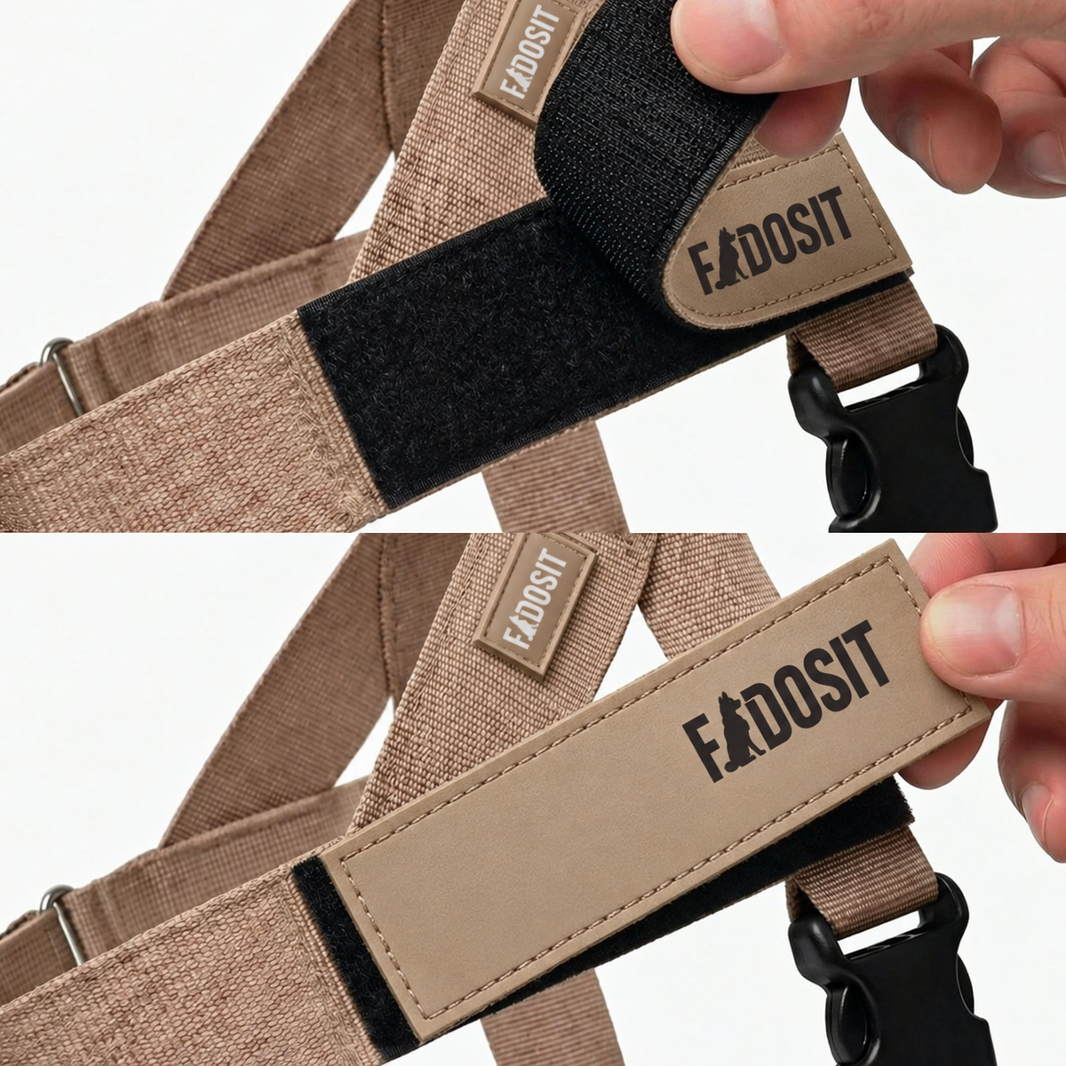 FidoSit adjustable dog harness in Premium Brown, product photo 2