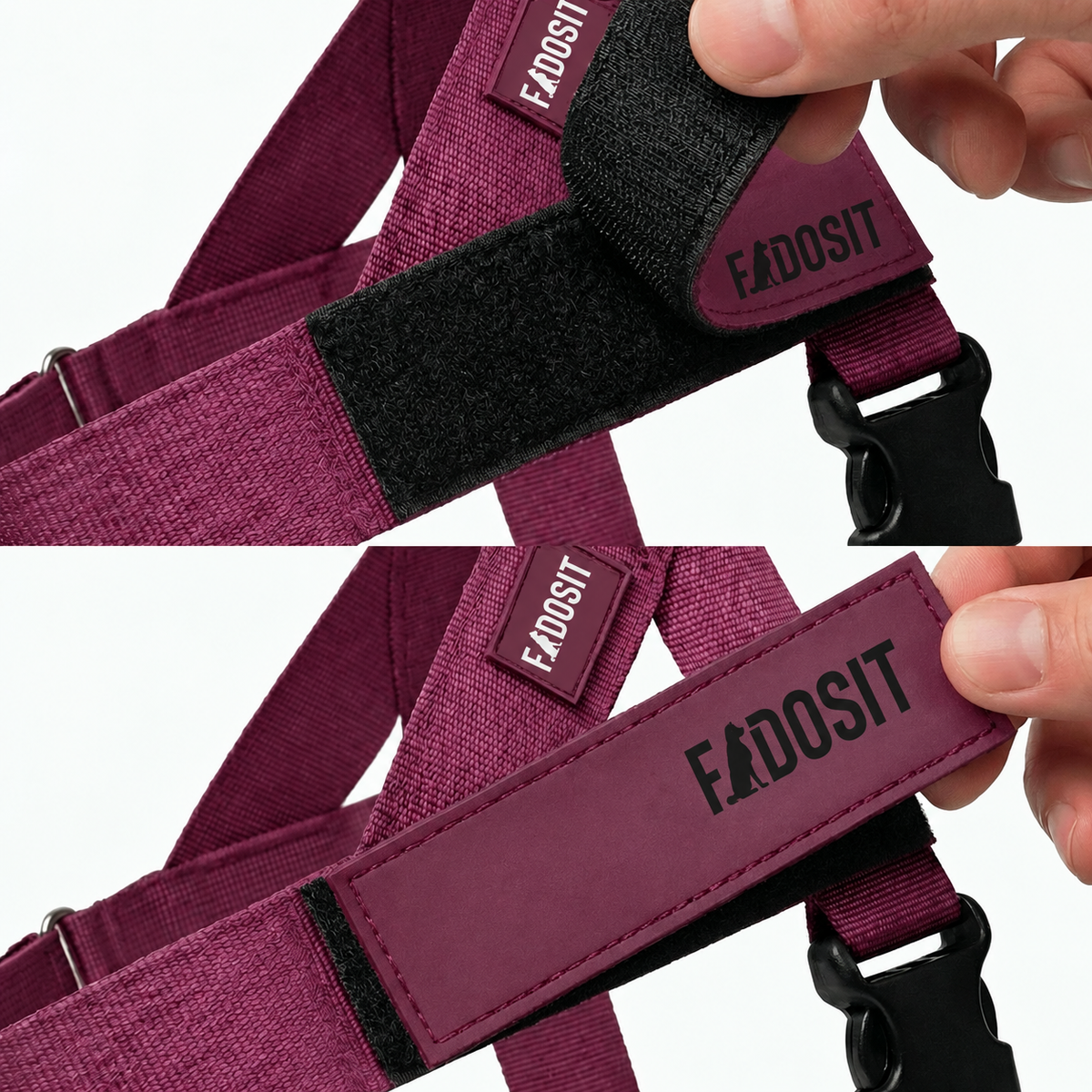 FidoSit adjustable dog harness in Premium Burgundy, product photo 2