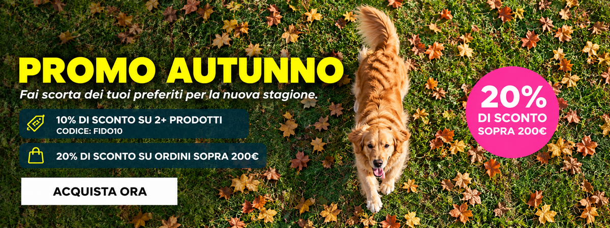 Promo autunno FidoSit. 10% di sconto su almeno 2 articoli con il codice FIDO10. 20% di sconto per ordini superiori a 200 €. Scopri tutti i prodotti.