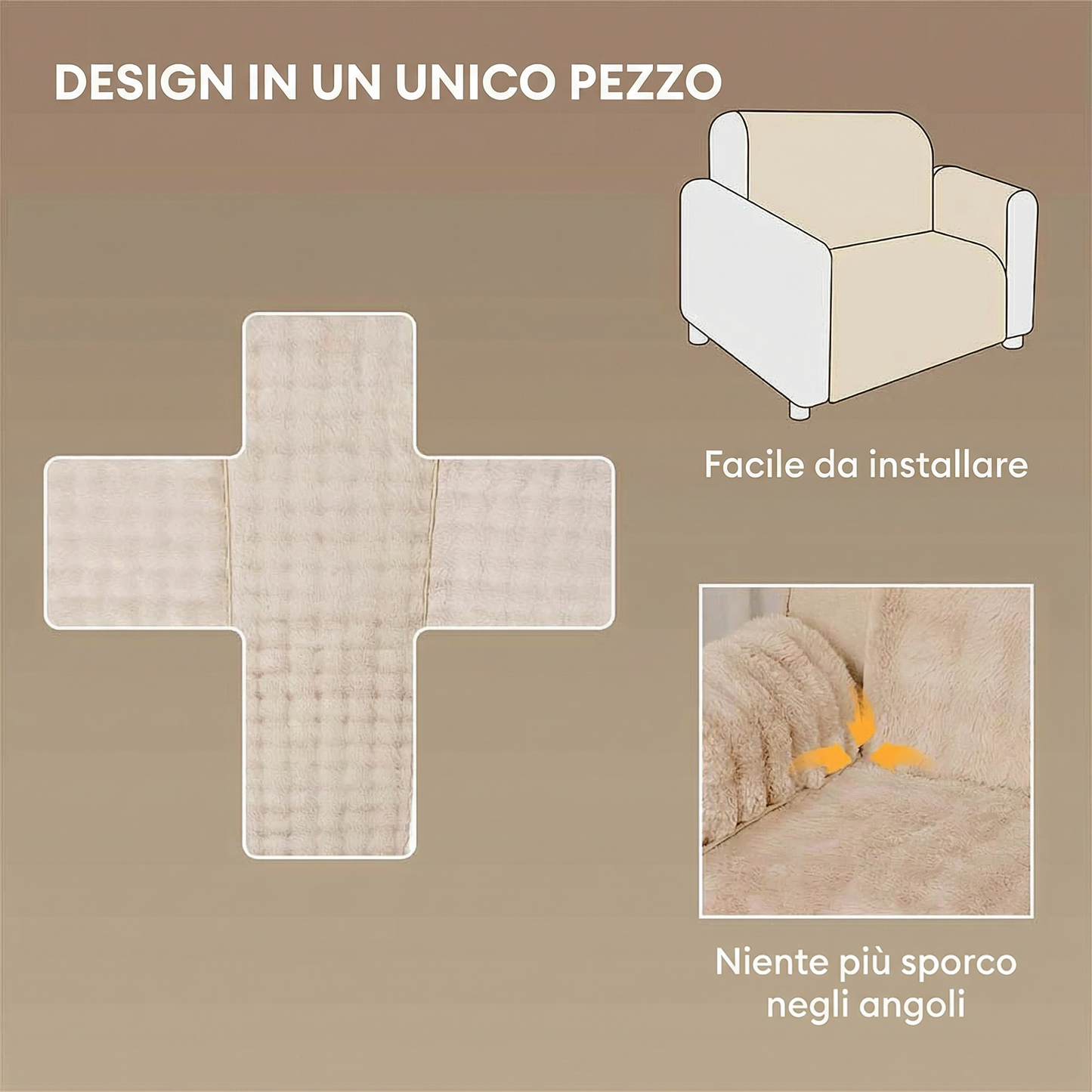 Copridivano Pezzo Unico Effetto Peluche Impermeabile - FidoSit