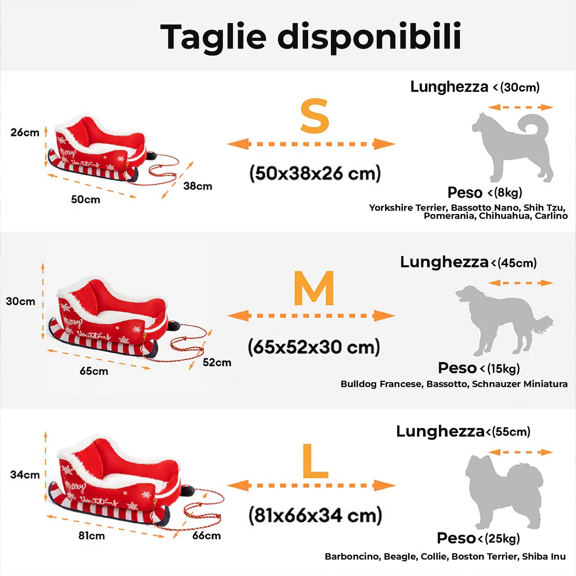 Cuccia Festiva a Forma di Slitta di Natale per Cani - FidoSit